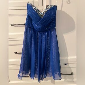 Blue and gold short dress